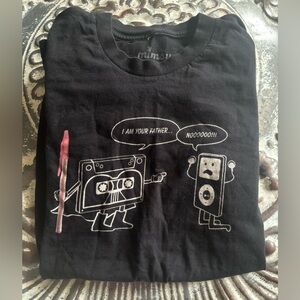 Black Graphic T-Shirt with Fun Print Small I AM YOUR FATHER (iPod)